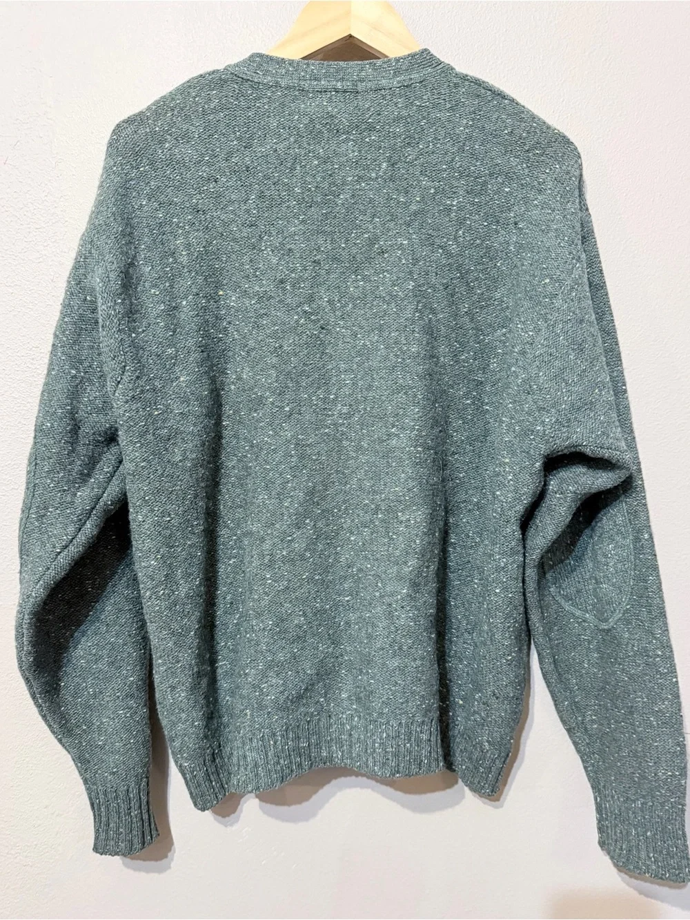 Vintage Carlyle Kilmore Men's Speckled Green Button-Front Cardigan Sweater